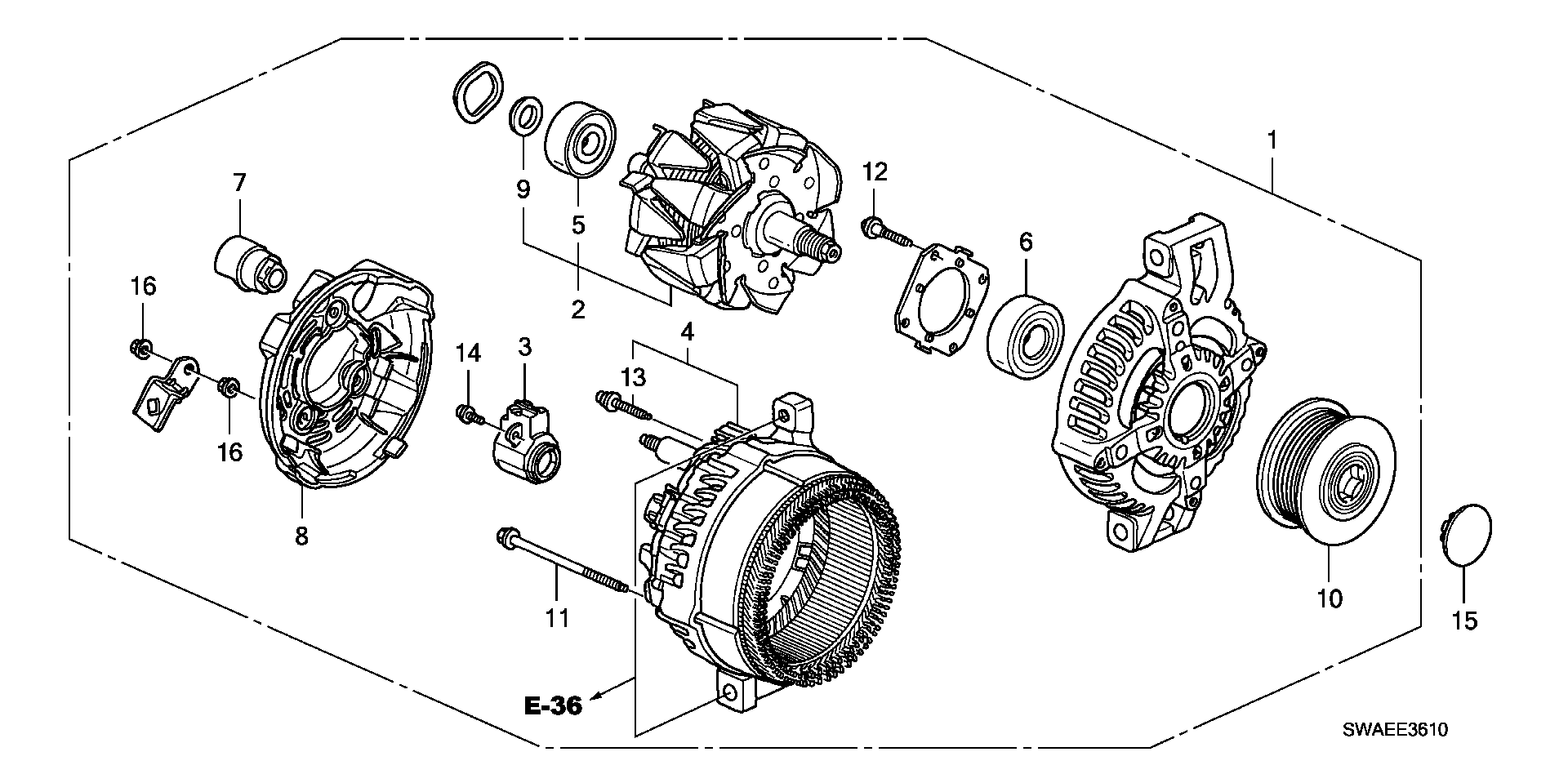Honda 31141-RBD-E02 - Piedziņas skriemelis, Ģenerators autodraugiem.lv