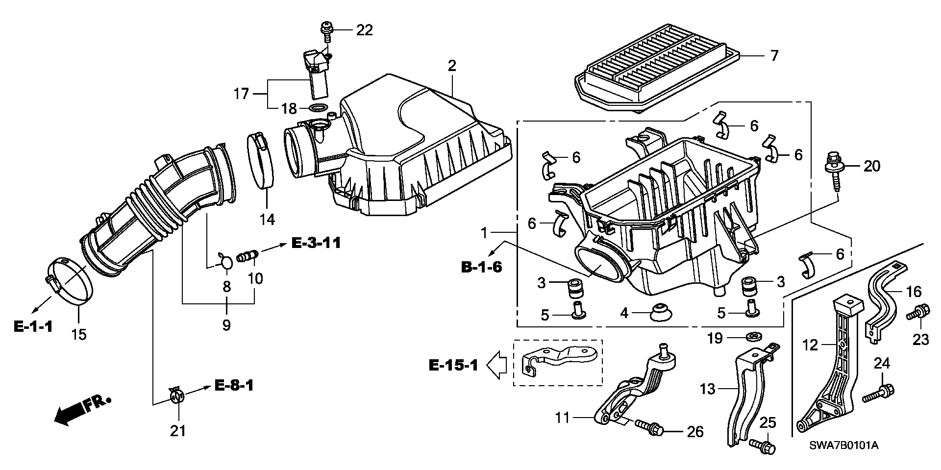 Honda 17220-RZA-Y00 - Gaisa filtrs autodraugiem.lv