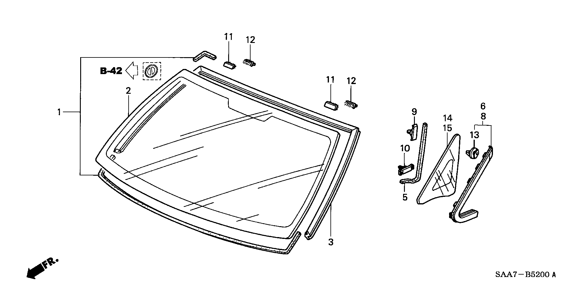 Honda 73111SAAG00 - Vējstikls autodraugiem.lv