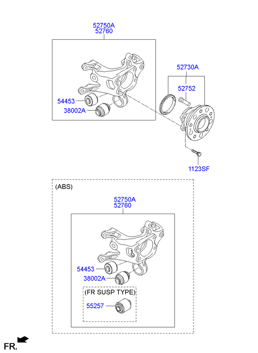 Hyundai 527103S111 - Carrier assy - rear axle, lh autodraugiem.lv