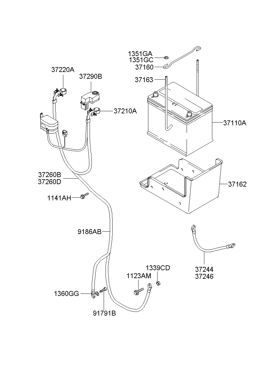 Hyundai 37110H1720 - Startera akumulatoru baterija autodraugiem.lv