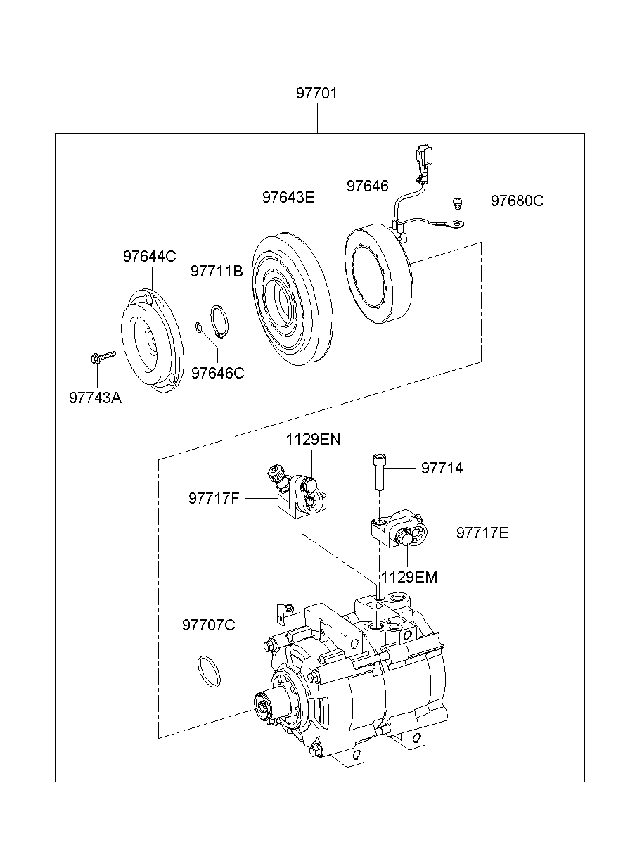 Hyundai 97610-H1002 - Kompresors, Pneimatiskā sistēma autodraugiem.lv