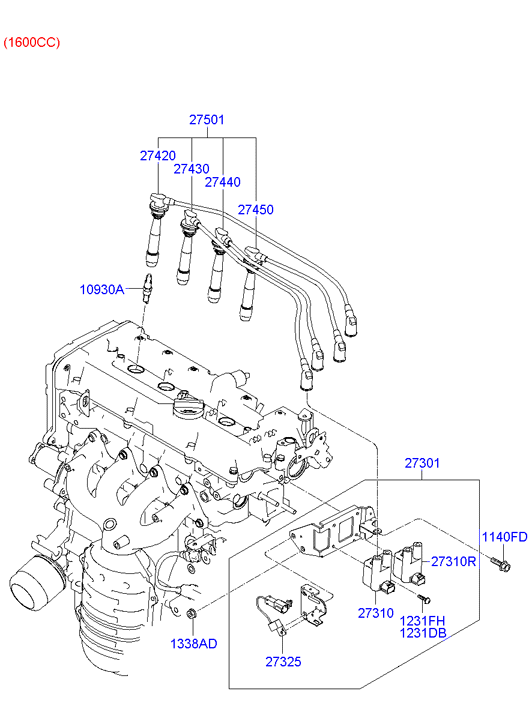 Hyundai 27501-23B70 - Augstsprieguma vadu komplekts autodraugiem.lv