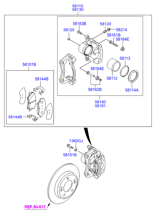Hyundai 58110-A6000 - Bremžu suports autodraugiem.lv