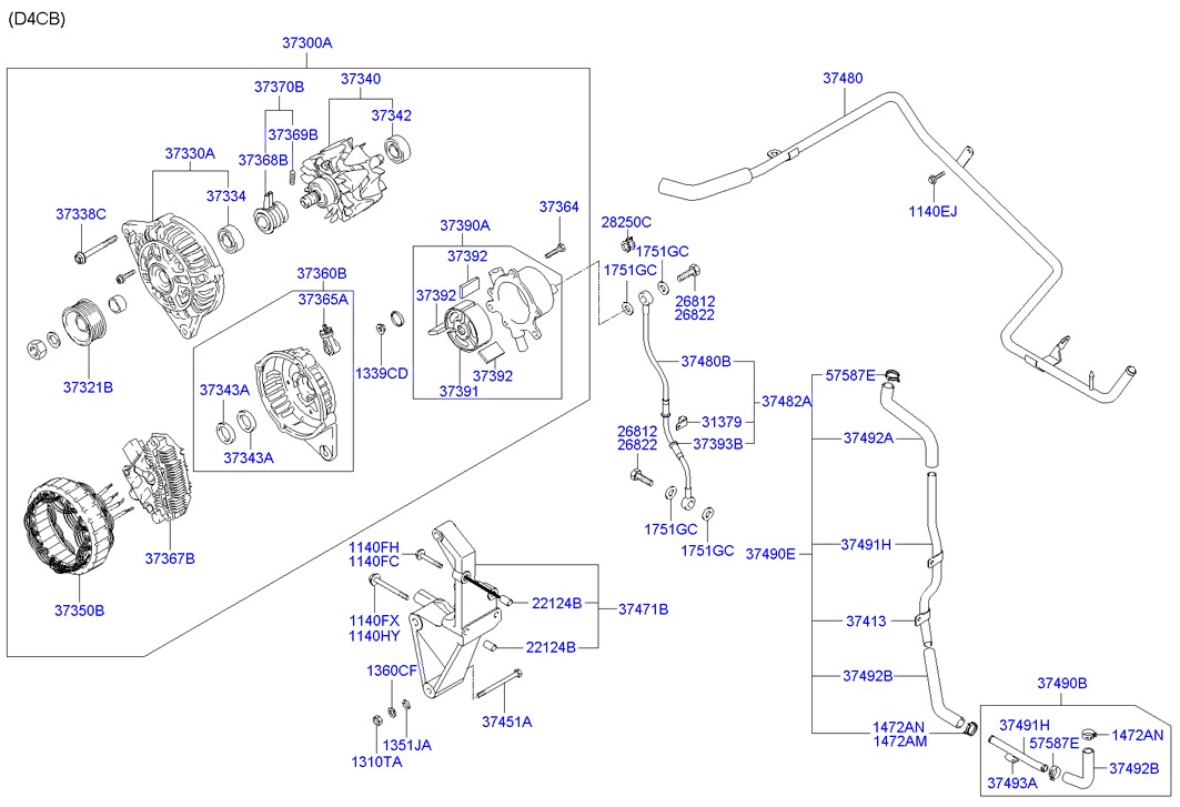 Hyundai 37322-4A002 - Piedziņas skriemelis, Ģenerators autodraugiem.lv
