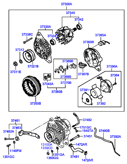 Hyundai 37300-42356 - Ģenerators autodraugiem.lv