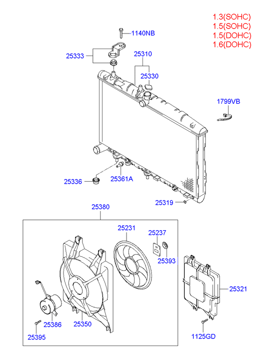 KIA 2531025050 - Radiators, Motora dzesēšanas sistēma autodraugiem.lv