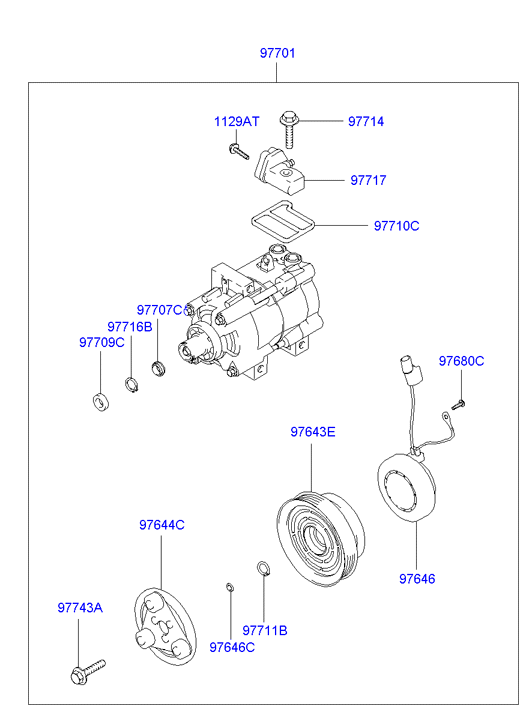 Hyundai 97701-25000 - Kompresors, Gaisa kond. sistēma autodraugiem.lv
