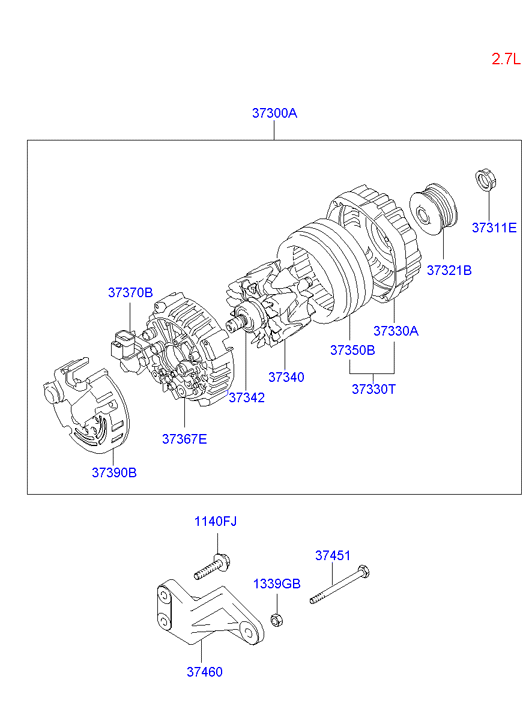 Hyundai (BEIJING) 37360-22651 - Taisngriezis, Ģenerators autodraugiem.lv