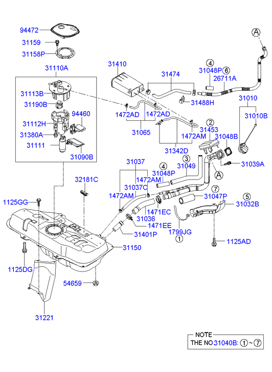 Hyundai 31110-0P000 - Degvielas sūknis autodraugiem.lv