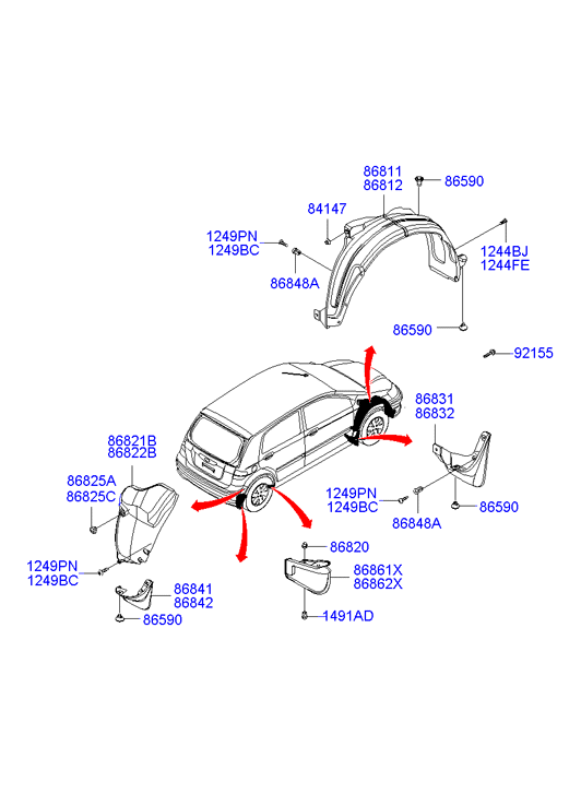 Hyundai 86811 1C500 - Apdare, Riteņa niša autodraugiem.lv