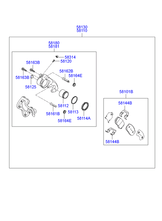 Hyundai 581901HA00 - Bremžu suports autodraugiem.lv