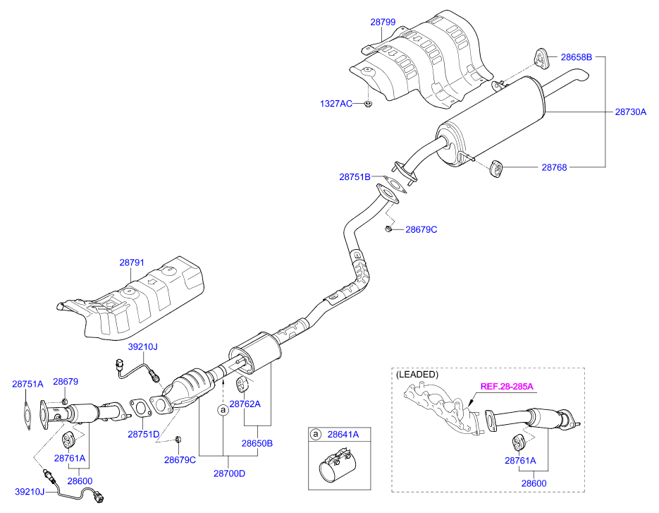 Hyundai 287680U000 - Kronšteins, Trokšņa slāpētājs autodraugiem.lv