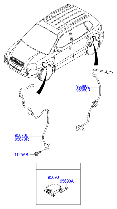 KIA 95670-2E300 - Devējs, Riteņu griešanās ātrums autodraugiem.lv