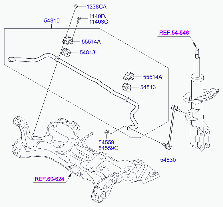 Hyundai 54813-3X001 - Bukse, Stabilizators autodraugiem.lv