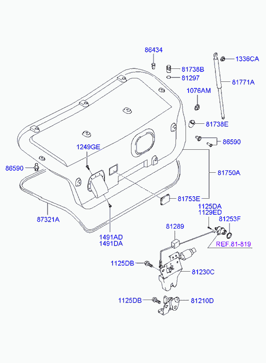 Hyundai 81771-3D002 - Gāzes atspere, Bagāžas / Kravas nodalījuma vāks autodraugiem.lv