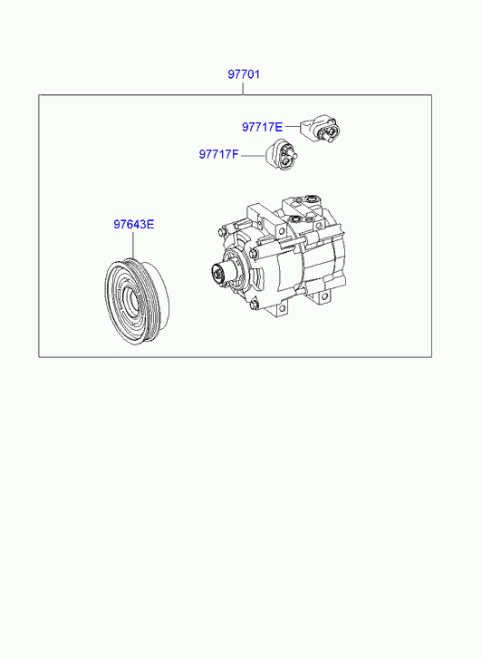 KIA 97701-38071 - Kompresors, Gaisa kond. sistēma autodraugiem.lv
