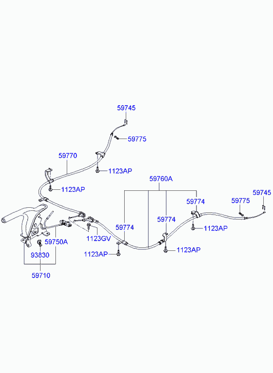 Hyundai 59750-2E000 - Trose, Stāvbremžu sistēma autodraugiem.lv