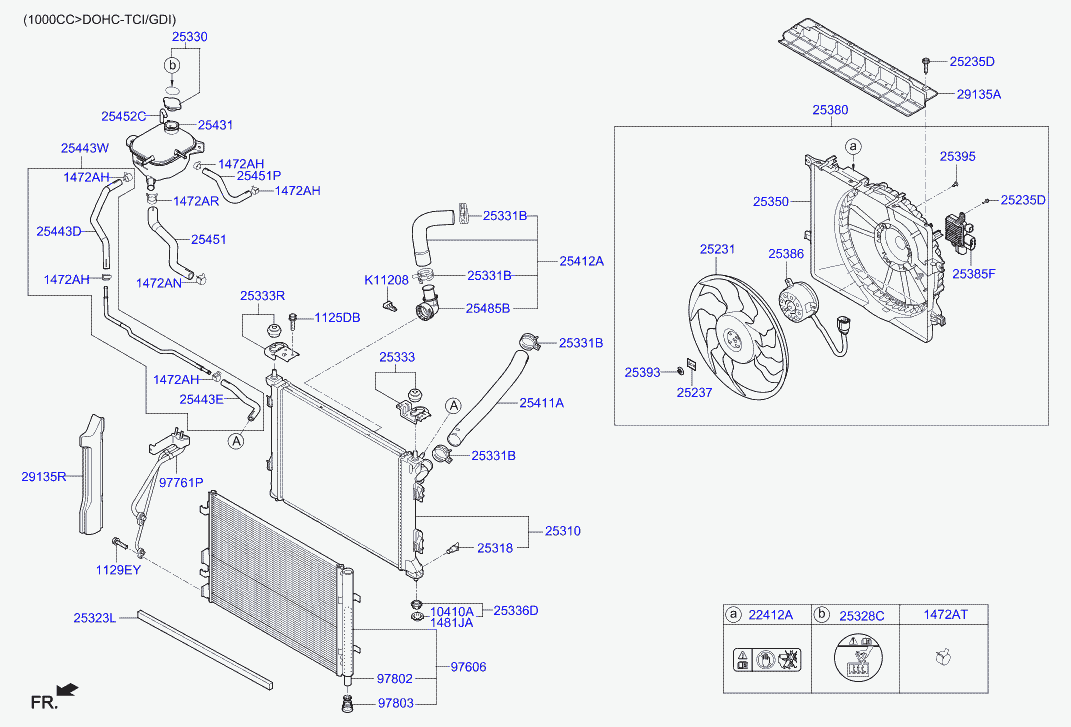 KIA 25330-B1000 - Vāciņš, Radiators autodraugiem.lv