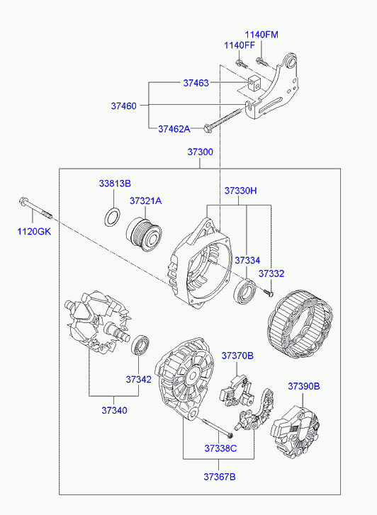 KIA 373002B750 - Ģenerators autodraugiem.lv