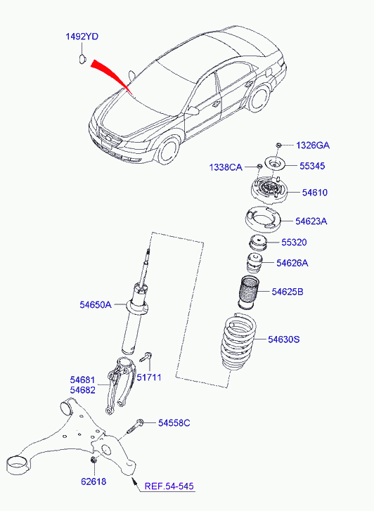 Hyundai 54611-3K140 - Amortizators autodraugiem.lv