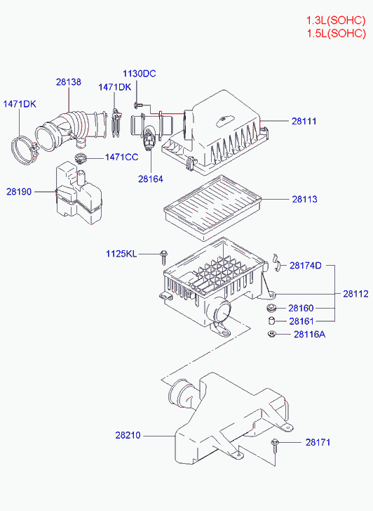 Hyundai 28164-22601 - Gaisa masas mērītājs autodraugiem.lv