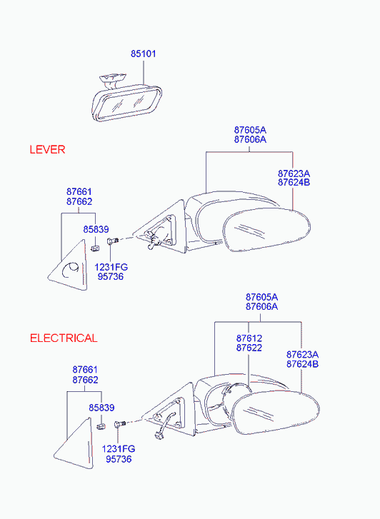 Hyundai 8761025620CA - Ārējais atpakaļskata spogulis autodraugiem.lv