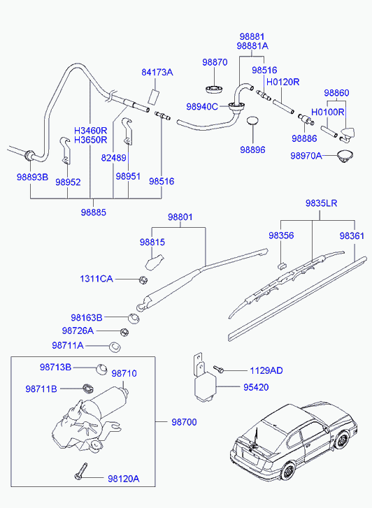 Hyundai 9836022020 - Stikla tīrītāja slotiņa autodraugiem.lv