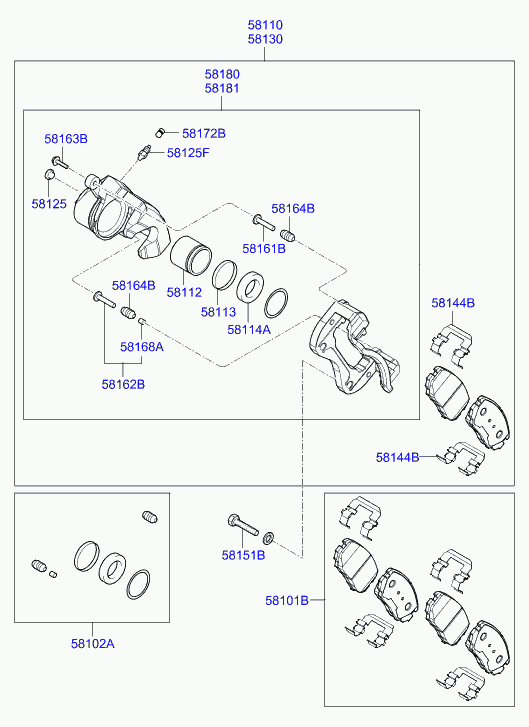 Hyundai 581803KA10 - Bremžu suports autodraugiem.lv
