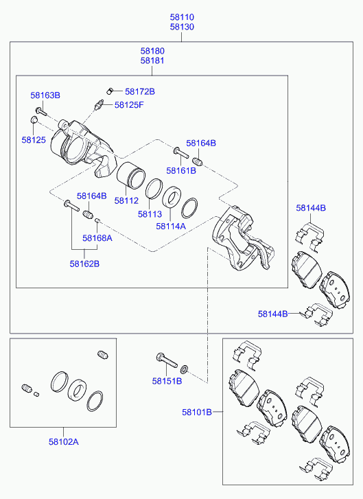 KIA 58180-3KA10 - Bremžu suports autodraugiem.lv