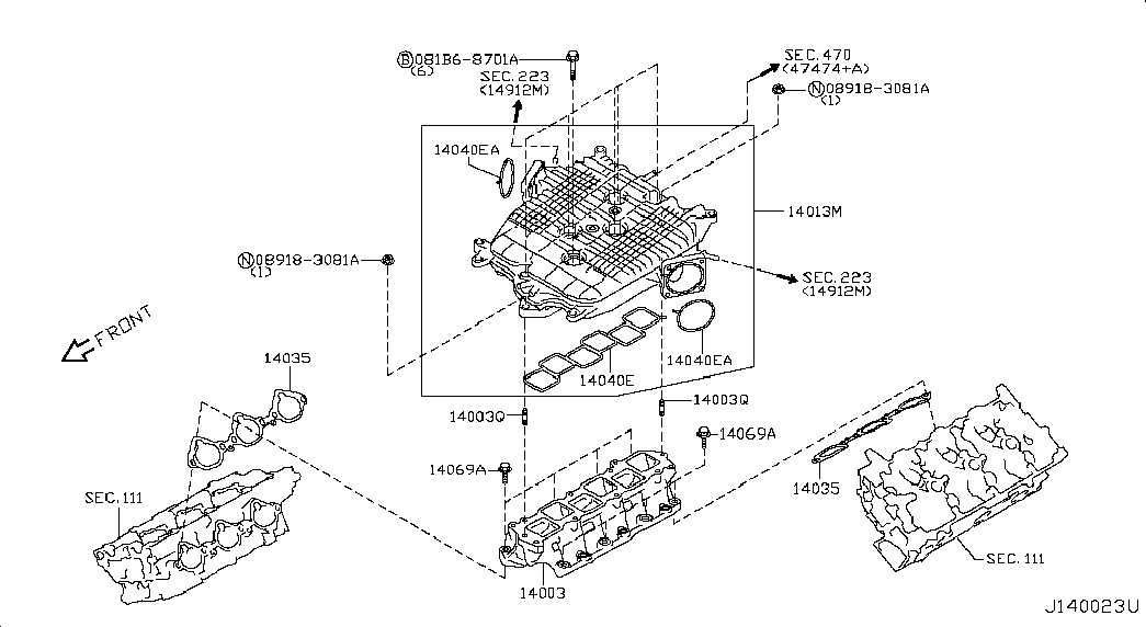 NISSAN 14035-JP00A - Blīve, Ieplūdes kolektors autodraugiem.lv