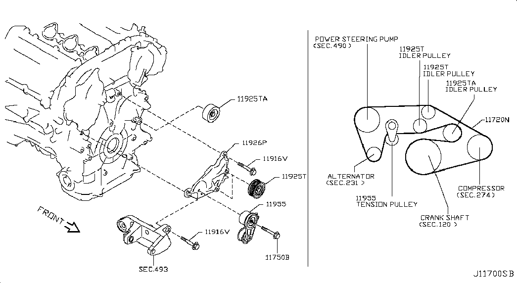 Infiniti 11925-JK21A - Parazīt / Vadrullītis, Ķīļrievu siksna autodraugiem.lv