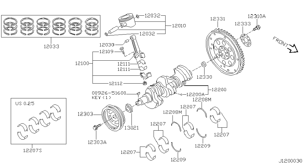 NISSAN 13021-31U00 - Sadales vārpstas piedziņas ķēdes komplekts autodraugiem.lv