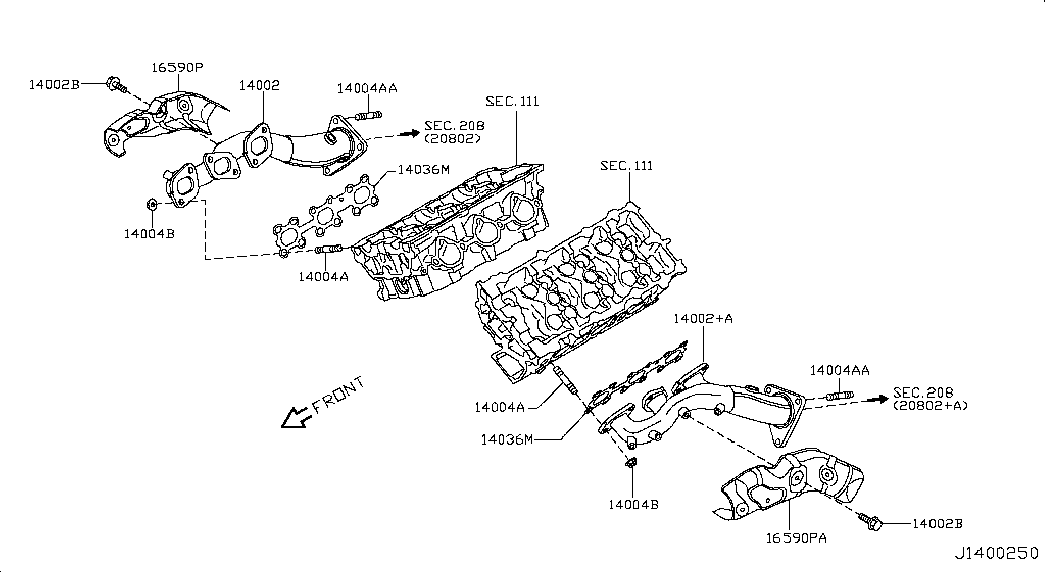 NISSAN 14036-4W015 - Blīve, Izplūdes kolektors autodraugiem.lv