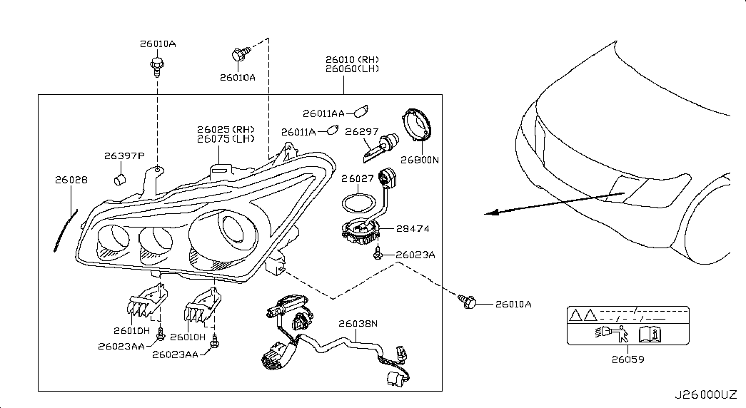 NISSAN 26297-89900 - Kvēlspuldze, Tālās gaismas lukturis autodraugiem.lv