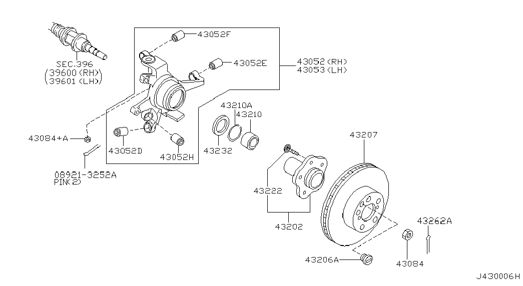 NISSAN 55148-AG000 - Piekare, Riteņu gutņa korpuss autodraugiem.lv