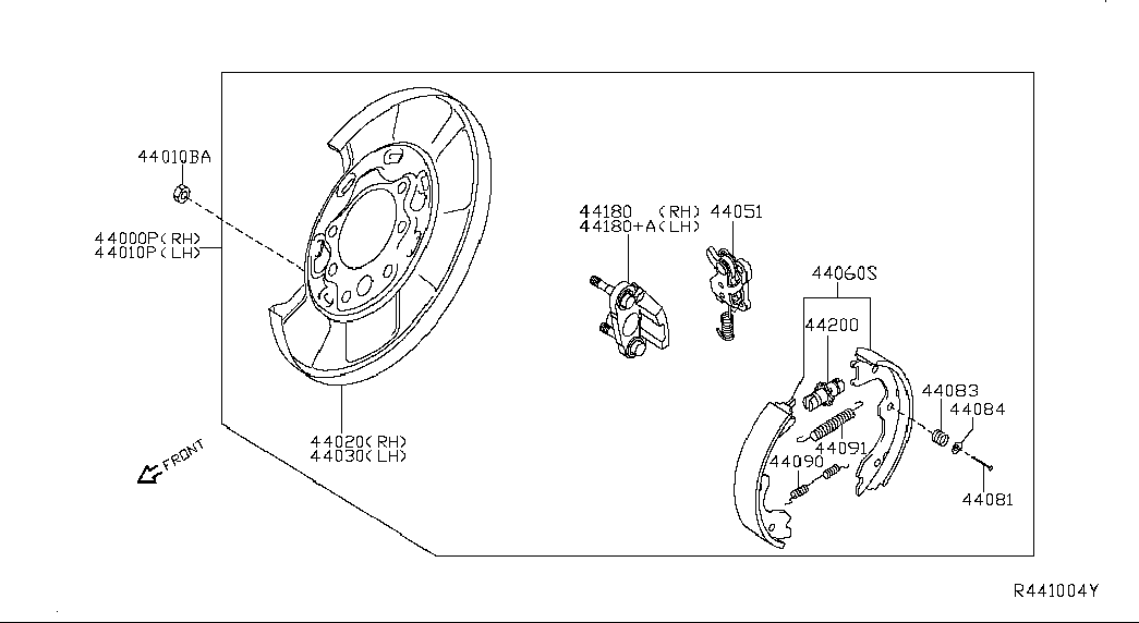 Infiniti D40603JA0C - Bremžu loku kompl., Stāvbremze autodraugiem.lv