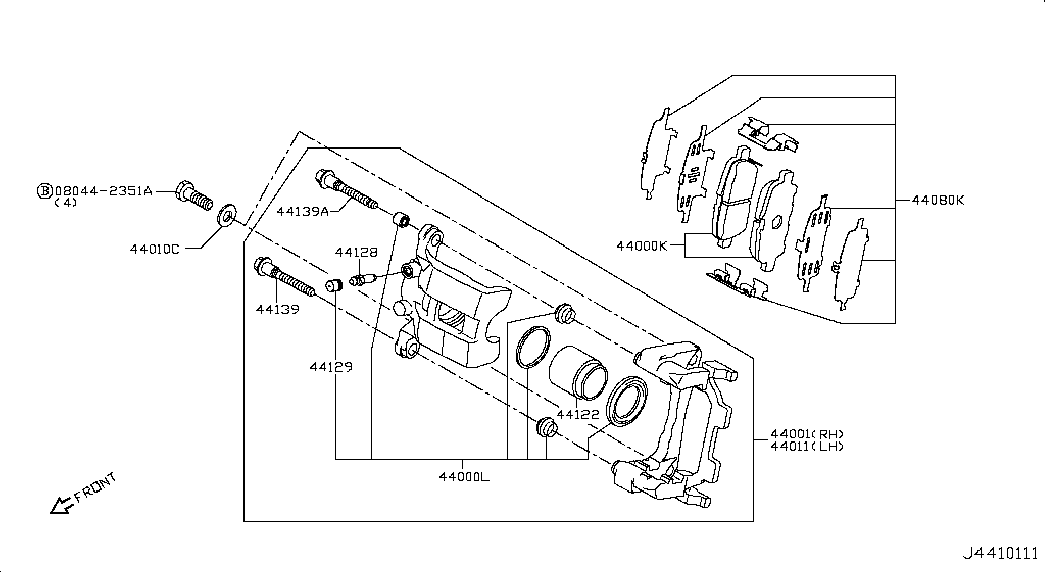 NISSAN D4M601BN0A - Bremžu uzliku kompl., Disku bremzes autodraugiem.lv