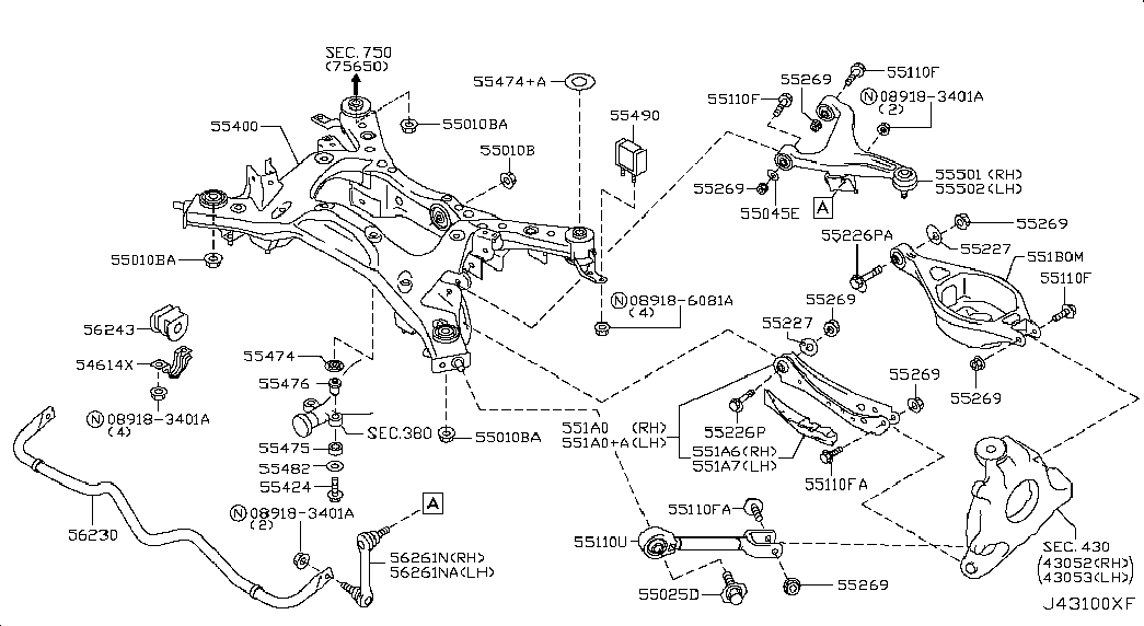 NISSAN 555021BA0A - Neatkarīgās balstiekārtas svira, Riteņa piekare autodraugiem.lv