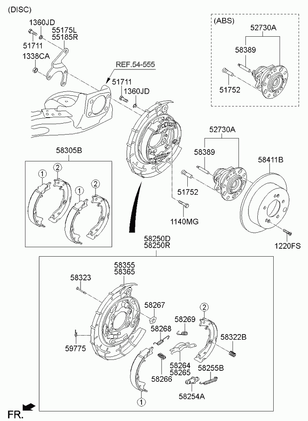 Hyundai 583051MA00 - Bremžu loku komplekts autodraugiem.lv