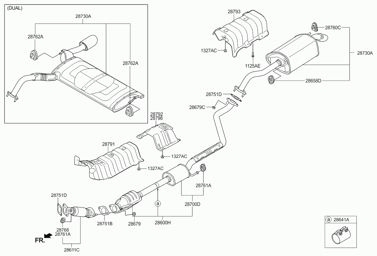 Hyundai 28761-3N000 - Kronšteins, Trokšņa slāpētājs autodraugiem.lv