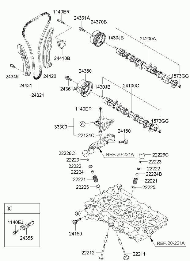 KIA 24410-2B600 - Sadales vārpstas piedziņas ķēdes komplekts autodraugiem.lv