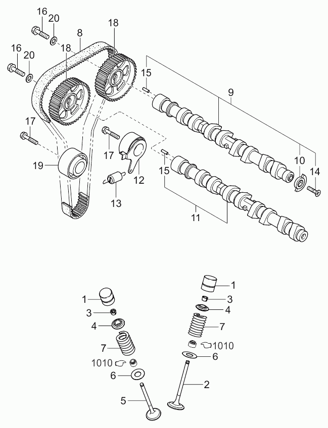 MAZDA 24410-2X701 - Spriegotājrullītis, Gāzu sadales mehānisma piedziņas siksna autodraugiem.lv