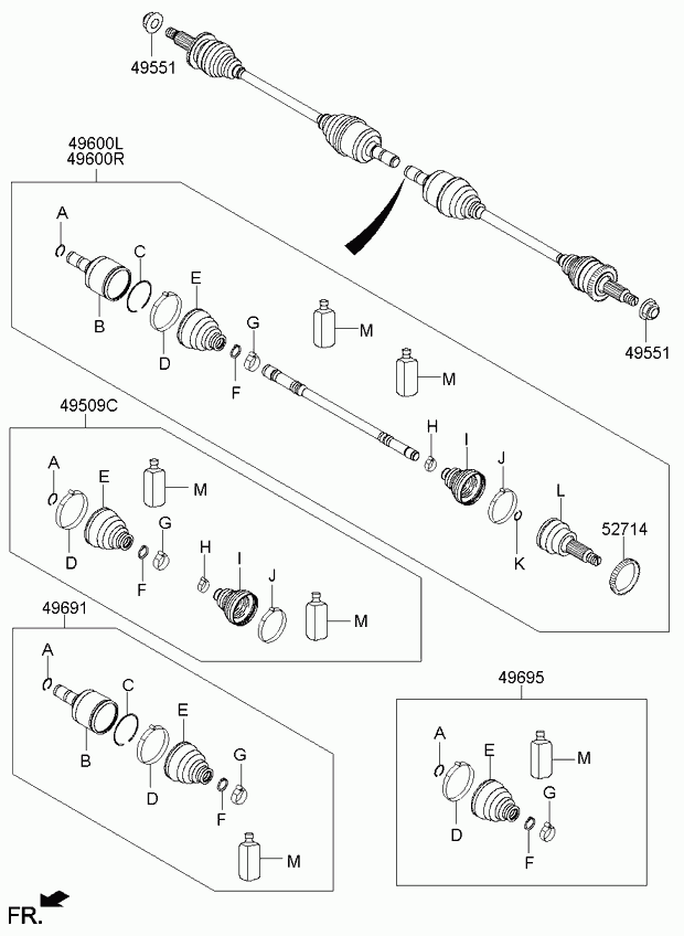 Hyundai 49681-2W050 - Putekļusargs, Piedziņas vārpsta autodraugiem.lv