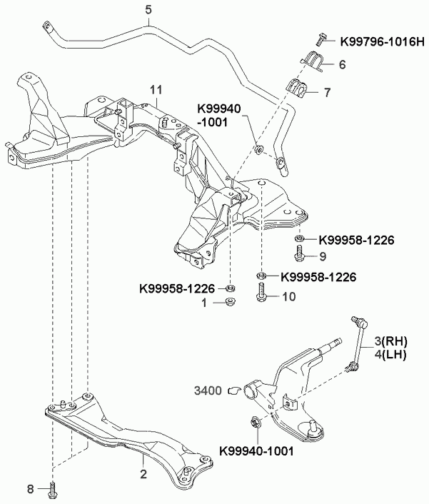 Hyundai KGA2A-34-150A - Stiepnis / Atsaite, Stabilizators autodraugiem.lv