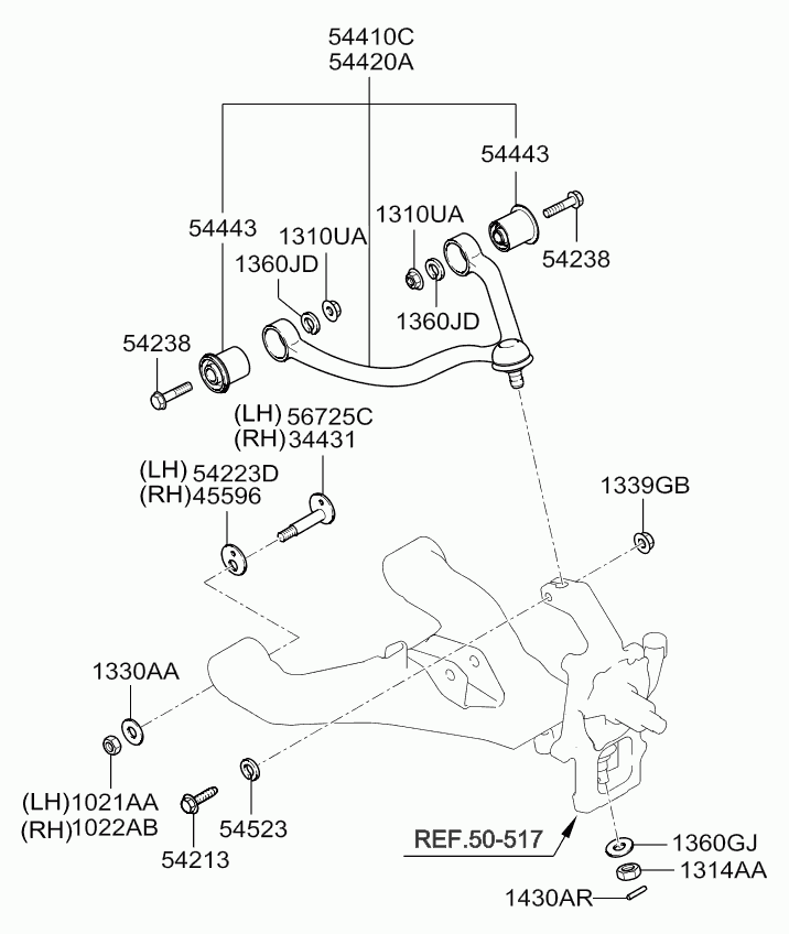 Hyundai 542203E500 - Spindle - lower arm autodraugiem.lv