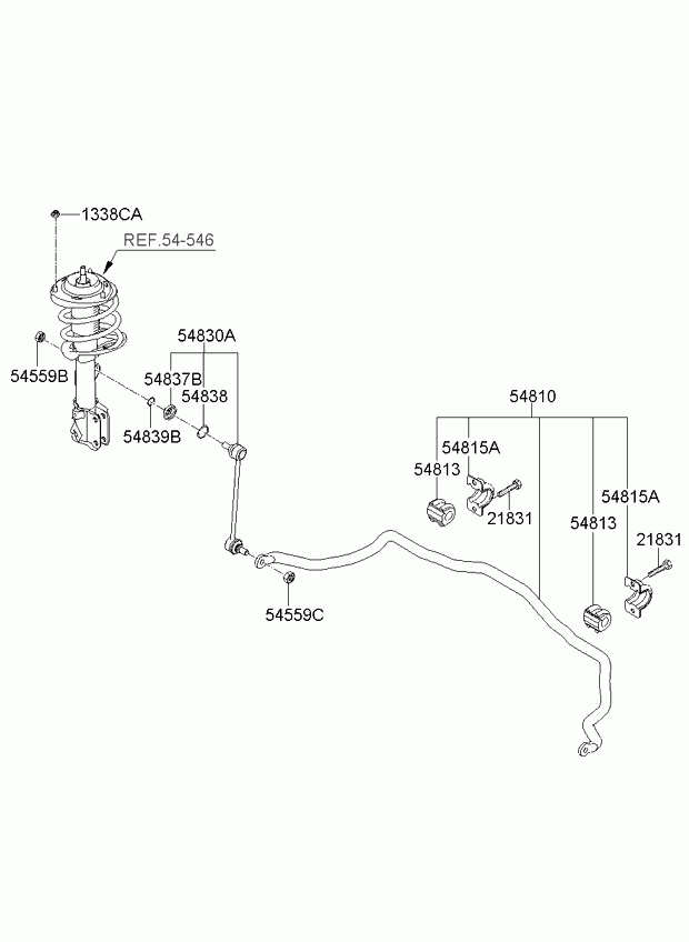 Hyundai 54830-1F000 - Stiepnis / Atsaite, Stabilizators autodraugiem.lv