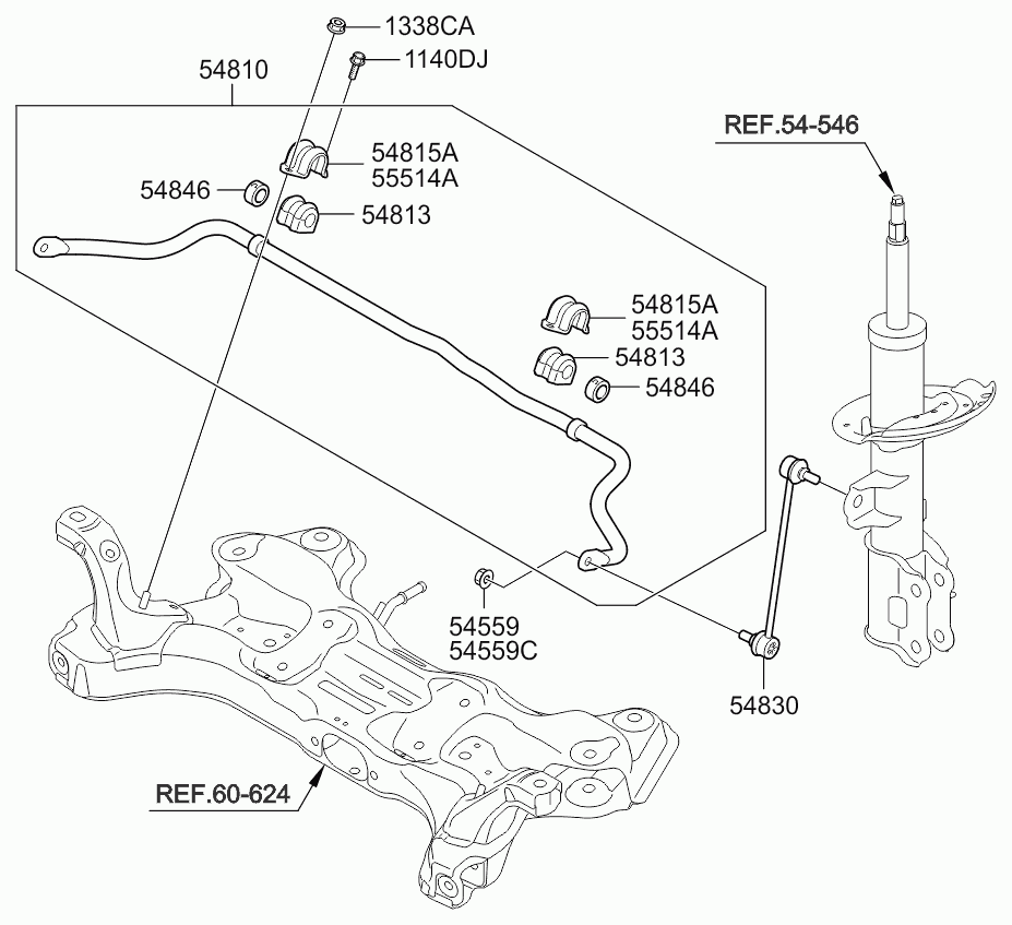 KIA 54813-3X000 - Bukse, Stabilizators autodraugiem.lv