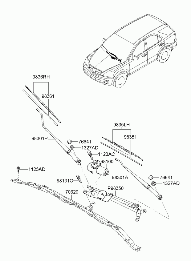 KIA 983603E020 - Stikla tīrītāja slotiņa autodraugiem.lv