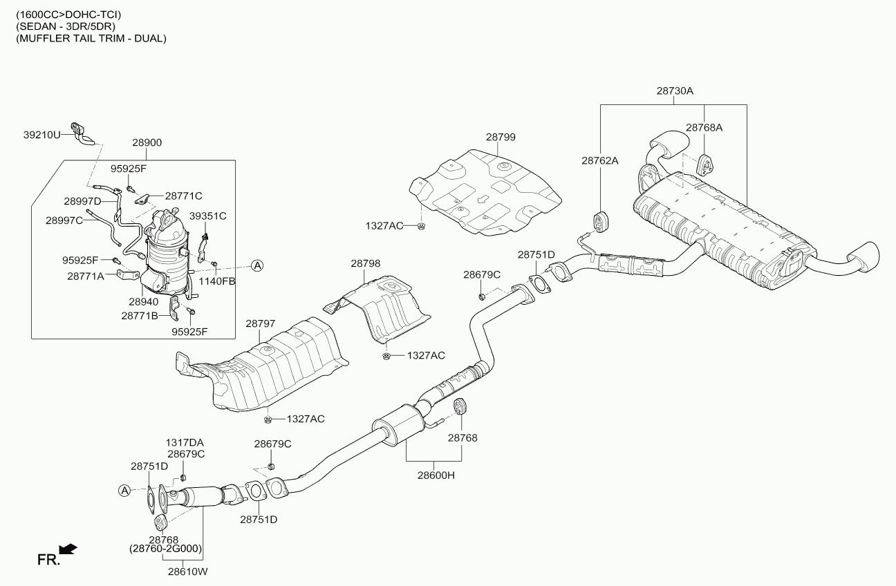 KIA 287603B000 - Kronšteins, Trokšņa slāpētājs autodraugiem.lv